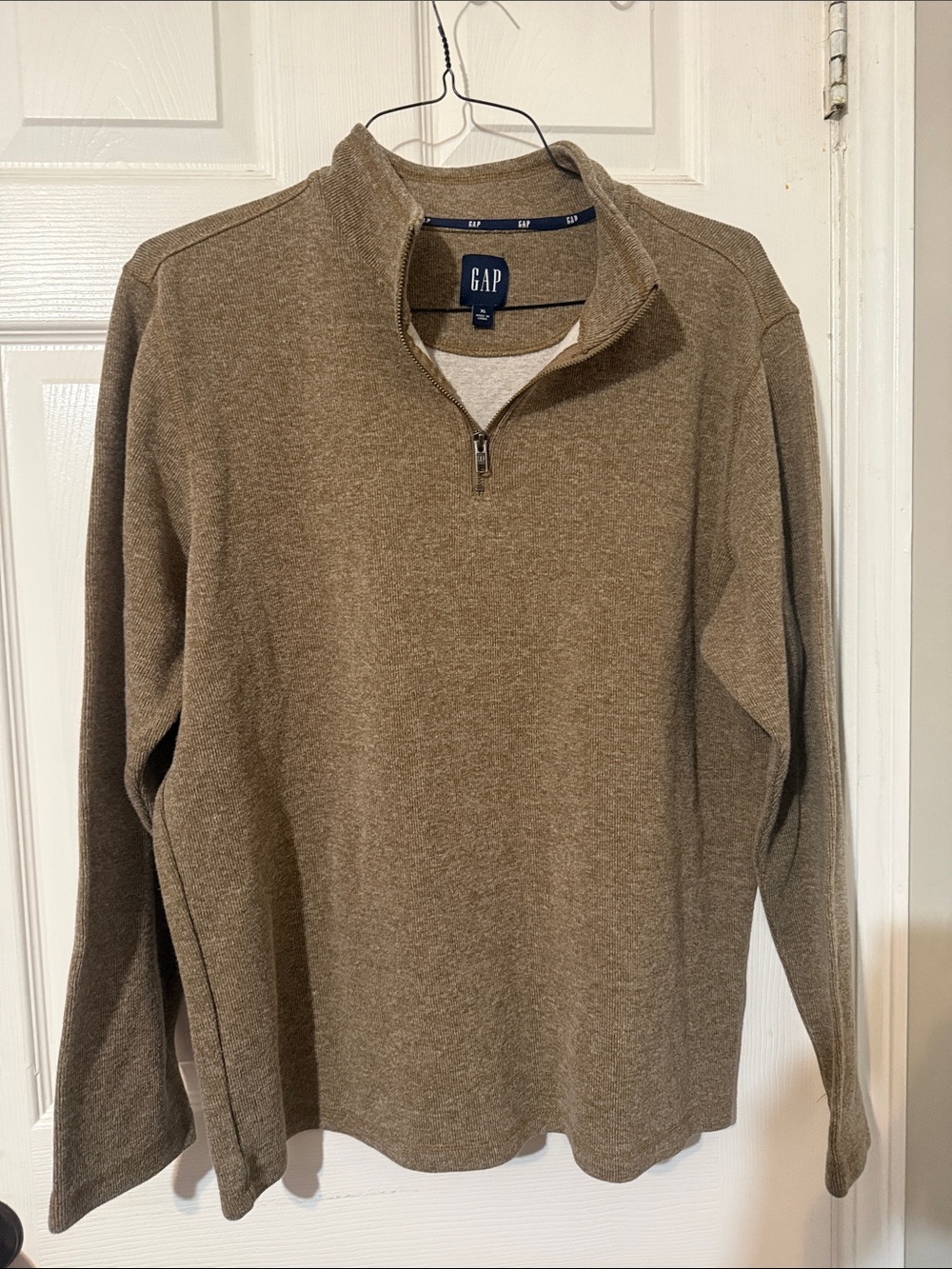 GAP Men's Olive Zip-Neck Pullover